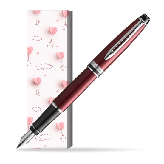 Waterman Fountain Pen Expert Dark Red CT in cover Love is in the air