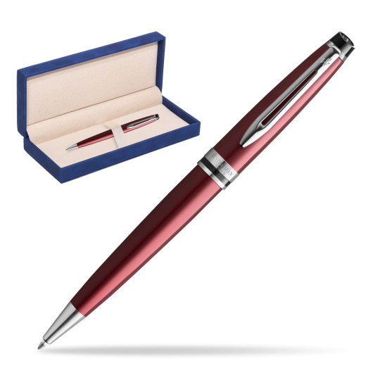 Waterman Ballpoint Pen Expert Dark Red CT in suede box navy blue