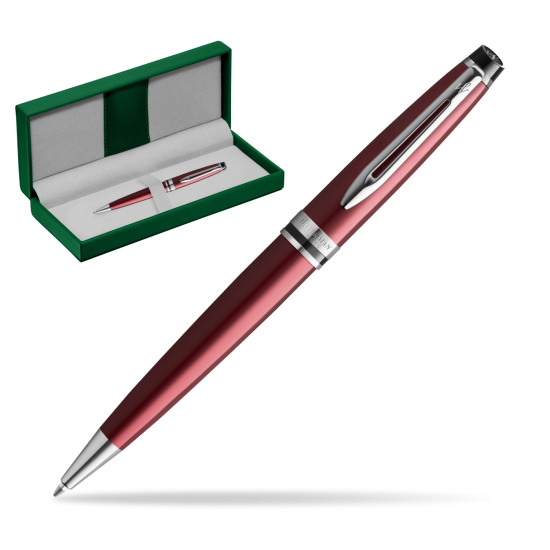 Waterman Ballpoint Pen Expert Dark Red CT in the green leather box