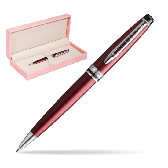 Waterman Ballpoint Pen Expert Dark Red CT in suede box pink