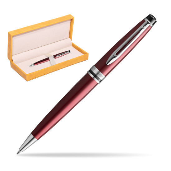 Waterman Ballpoint Pen Expert Dark Red CT in suede box yellow