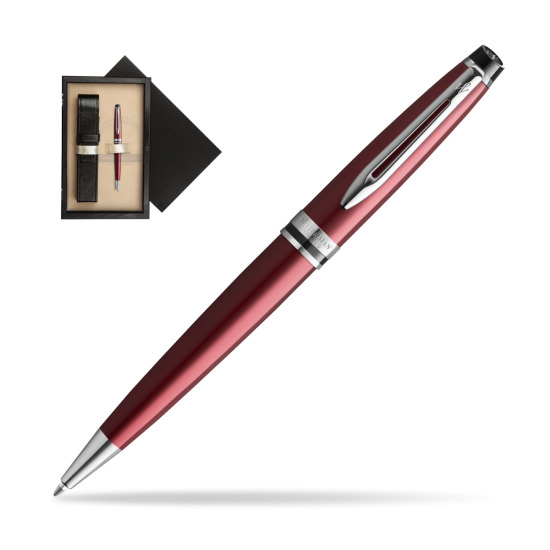 Waterman Ballpoint Pen Expert Dark Red CT in single wooden box Wenge Single Ecru