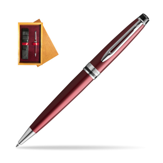Waterman Ballpoint Pen Expert Dark Red CT in single wooden box Honey Single Maroon