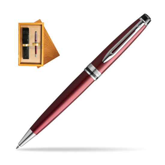 Waterman Ballpoint Pen Expert Dark Red CT in single wooden box Honey Single Ecru
