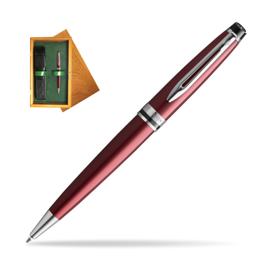 Waterman Ballpoint Pen Expert Dark Red CT in single wooden box Honey Single Green
