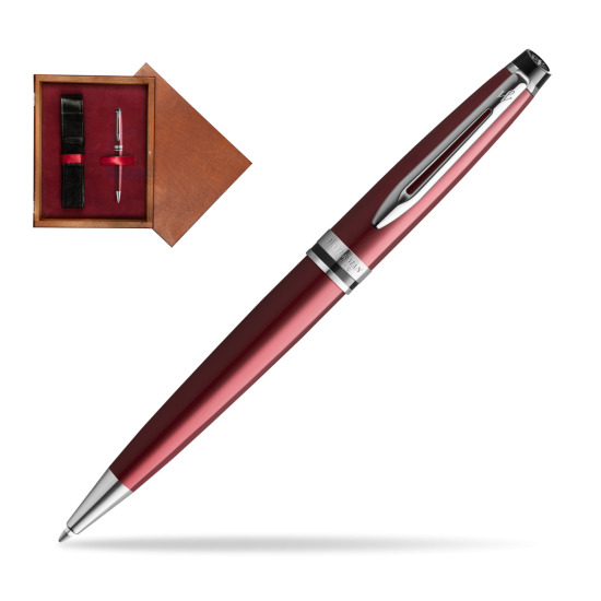 Waterman Ballpoint Pen Expert Dark Red CT in single wooden box Mahogany Single Maroon