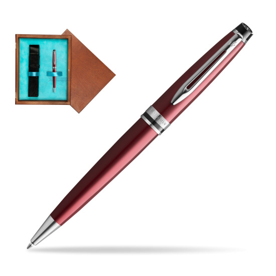 Waterman Ballpoint Pen Expert Dark Red CT in single wooden box Mahogany Single Turquoise 
