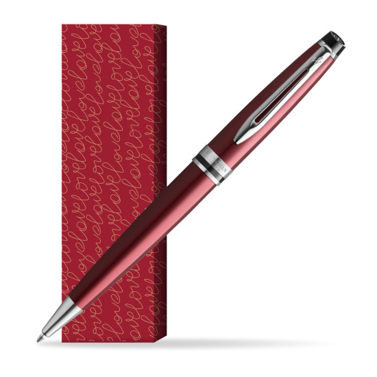Waterman Ballpoint Pen Expert Dark Red CT in cover True Love