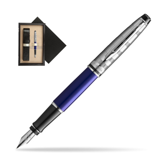 Waterman Fountain Pen Expert DeLuxe  Navy Blue CT in single wooden box Wenge Single Ecru