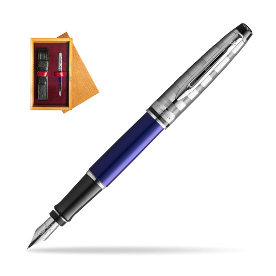 Waterman Fountain Pen Expert DeLuxe  Navy Blue CT in single wooden box Honey Single Maroon