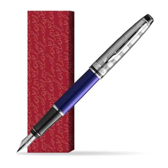 Waterman Fountain Pen Expert DeLuxe  Navy Blue CT in cover True Love