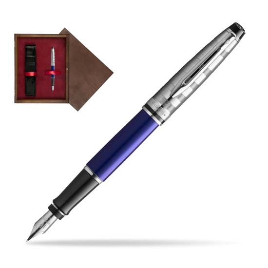 Waterman Fountain Pen Expert DeLuxe  Navy Blue CT in single wooden box Wenge Single Maroon
