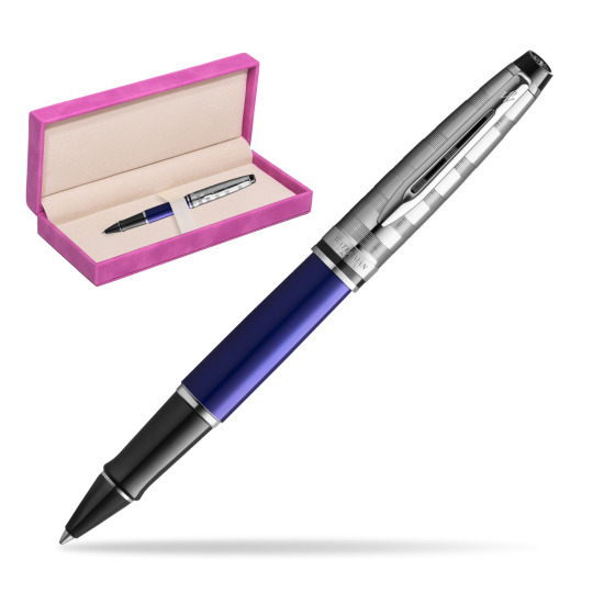 Waterman Expert DeLuxe Deep Blue RollerPenna a Sfera in suede box fuchsia