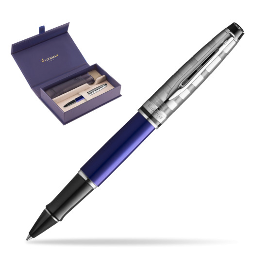 Waterman Expert DeLuxe Deep Blue RollerPenna a Sfera in original Waterman box, slide-out case