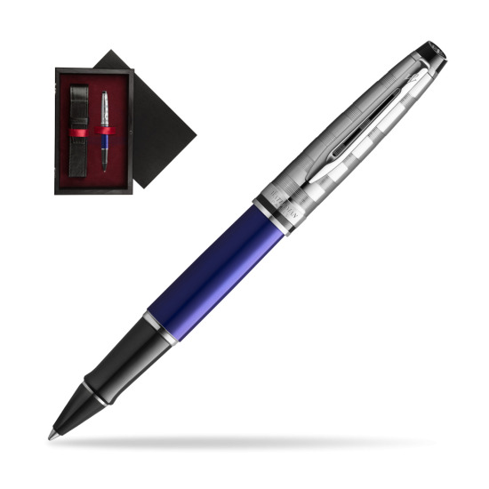 Waterman Expert DeLuxe Deep Blue RollerPenna a Sfera in single wooden box Black Single Maroon