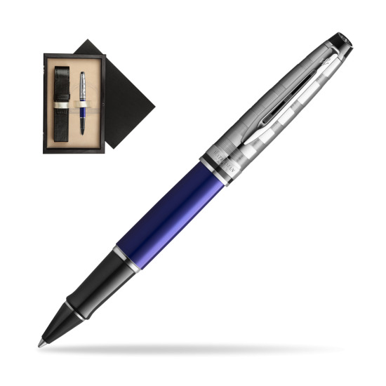 Waterman Expert DeLuxe Deep Blue RollerPenna a Sfera in single wooden box Wenge Single Ecru