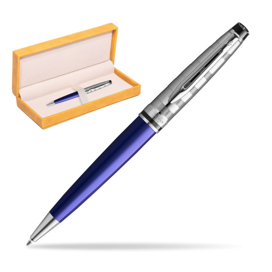 Waterman Penna a Sfera Expert DeLuxe Navy Blue CT in suede box yellow