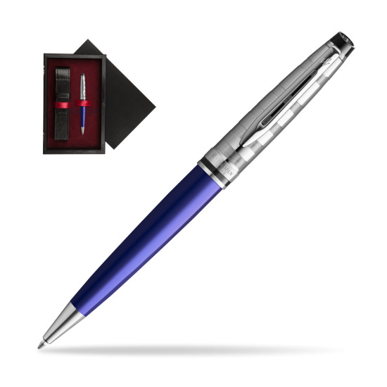 Waterman Penna a Sfera Expert DeLuxe Navy Blue CT in single wooden box Black Single Maroon