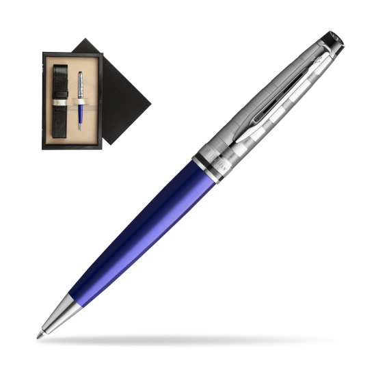 Waterman Penna a Sfera Expert DeLuxe Navy Blue CT in single wooden box Wenge Single Ecru