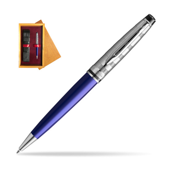 Waterman Penna a Sfera Expert DeLuxe Navy Blue CT in single wooden box Honey Single Maroon