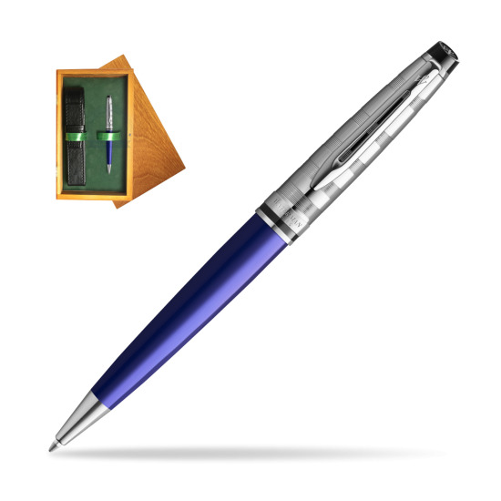 Waterman Penna a Sfera Expert DeLuxe Navy Blue CT in single wooden box Honey Single Green
