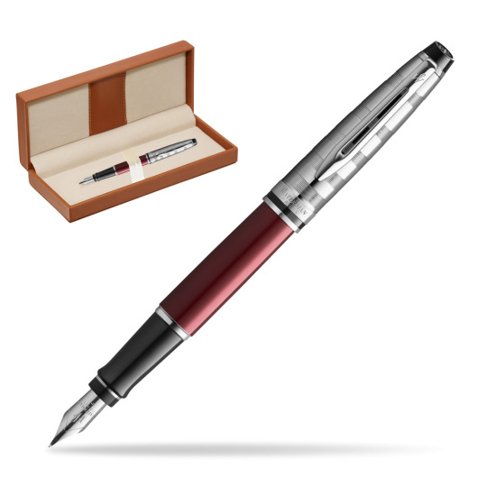 Waterman Fountain Pen Expert DeLuxe Dark Red CT  in classic box brown