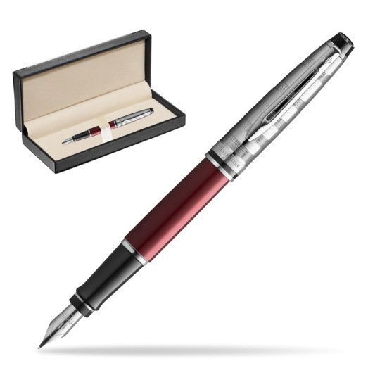 Waterman Fountain Pen Expert DeLuxe Dark Red CT in classic box black