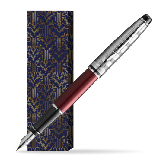 Waterman Fountain Pen Expert DeLuxe Dark Red CT in cover Glamour Love