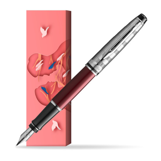 Waterman Fountain Pen Expert DeLuxe Dark Red CT in cover Magic Moments