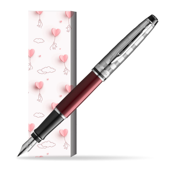Waterman Fountain Pen Expert DeLuxe Dark Red CT in cover Love is in the air