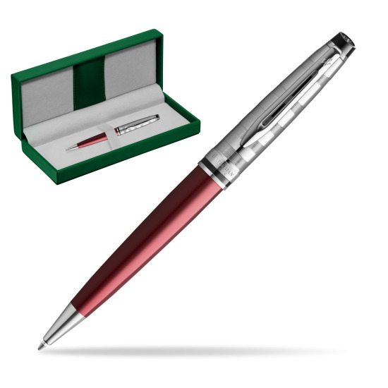 Waterman Ballpoint Expert DeLuxe Dark Red CT in the green leather box