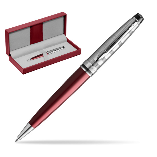 Waterman Ballpoint Expert DeLuxe Dark Red CT in the red leather box
