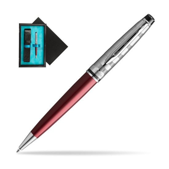 Waterman Ballpoint Expert DeLuxe Dark Red CT in single wooden box Black Single Turquoise