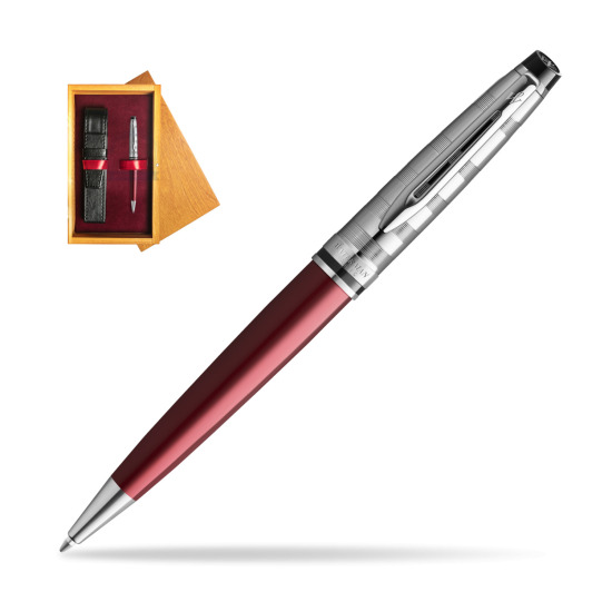 Waterman Ballpoint Expert DeLuxe Dark Red CT in single wooden box Honey Single Maroon