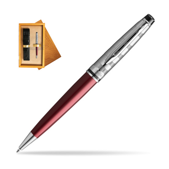 Waterman Ballpoint Expert DeLuxe Dark Red CT in single wooden box Honey Single Ecru