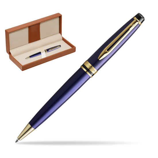 Waterman Penna a Sfera Expert Navy Blue GT  in classic box brown