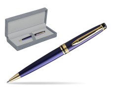 Waterman Penna a Sfera Expert Navy Blue GT in suede box grey
