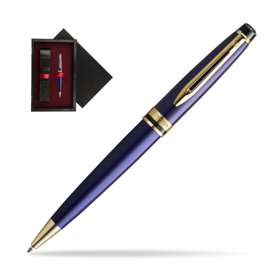 Waterman Penna a Sfera Expert Navy Blue GT in single wooden box Black Single Maroon