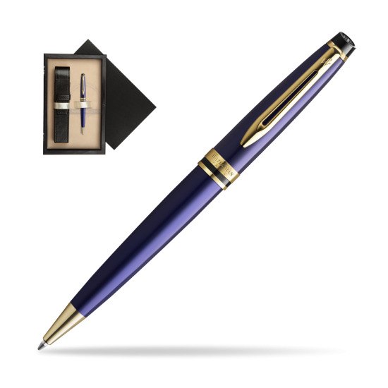Waterman Penna a Sfera Expert Navy Blue GT in single wooden box Wenge Single Ecru
