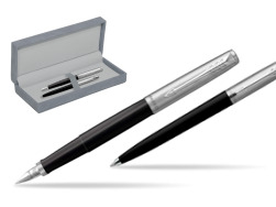 Parker Jotter Originals Black CT Pen Penna Stilografica + Penna Pen in a Gift Box in suede box grey