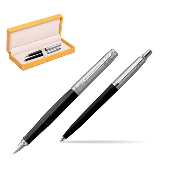 Parker Jotter Originals Black CT Pen Penna Stilografica + Penna Pen in a Gift Box in suede box yellow