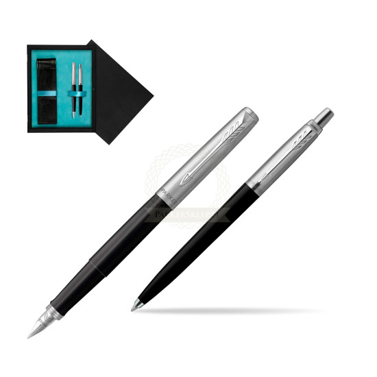 Parker Jotter Originals Black CT Pen Penna Stilografica + Penna Pen in a Gift Box in double wooden box Black Double Turquoise