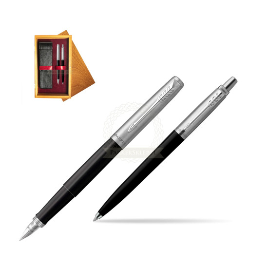 Parker Jotter Originals Black CT Pen Penna Stilografica + Penna Pen in a Gift Box in double wooden box Honey Double Maroon