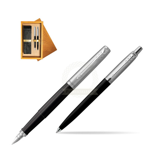 Parker Jotter Originals Black CT Pen Penna Stilografica + Penna Pen in a Gift Box in double wooden box Honey Double Ecru
