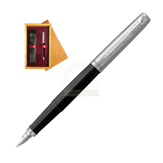 Parker Jotter Originals Black Fountain Pen in single wooden box Honey Single Maroon