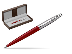 Parker Jotter Original Red Ballpoint Pen in the brown leather box