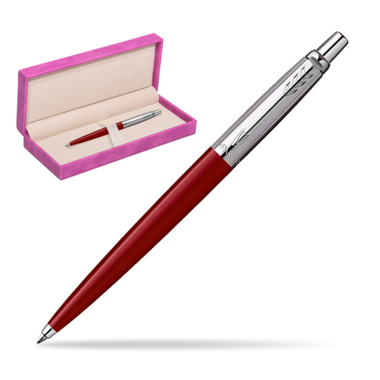 Parker Jotter Original Red Penna a Sfera in suede box fuchsia
