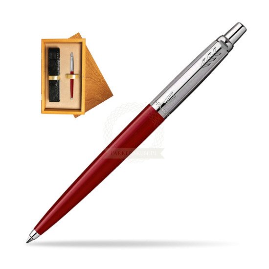 Parker Jotter Original Red Penna a Sfera in single wooden box Honey Single Ecru