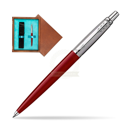 Parker Jotter Original Red Penna a Sfera in single wooden box Mahogany Single Turquoise 