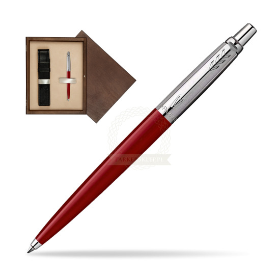 Parker Jotter Original Red Penna a Sfera in single wooden box Wenge Single Ecru
